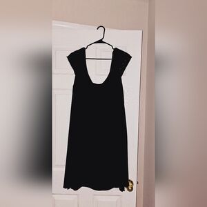 Women's Black dress, short sleeve with sequin